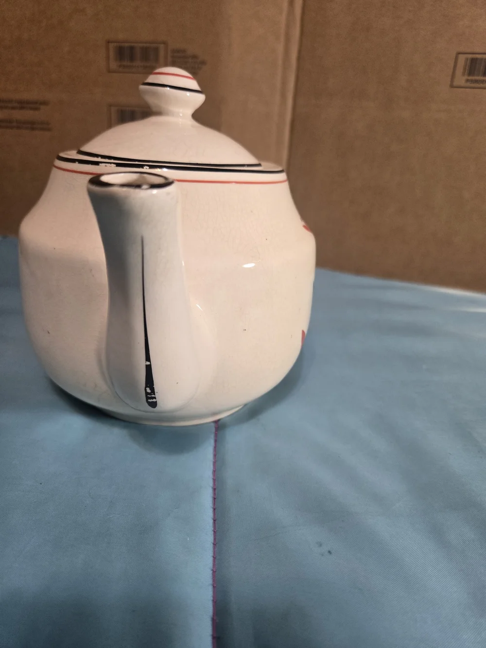 Vintage Harker Hot Oven Tea Pot 1930s Art Deco Design